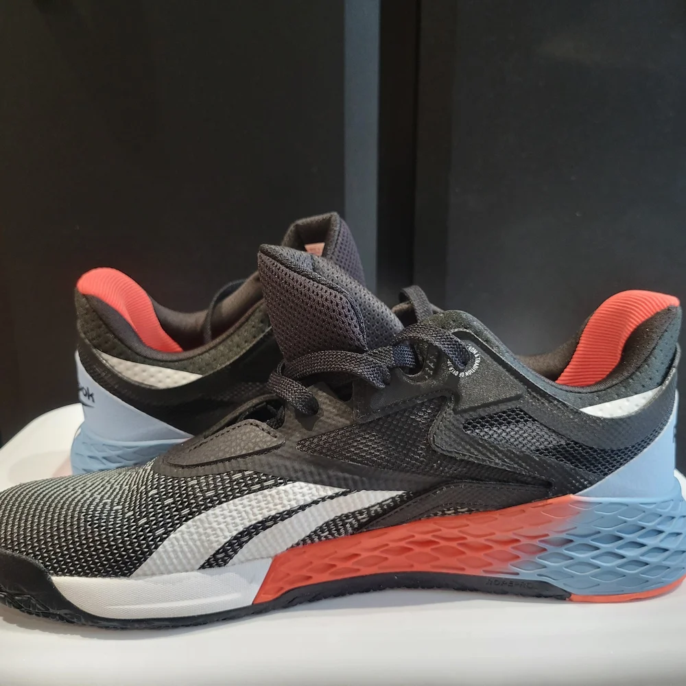 Reebok Nano 10 Men's Black Vivid Orange,White Athletic Training Shoes - Picture 2 of 8